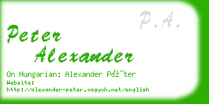 peter alexander business card